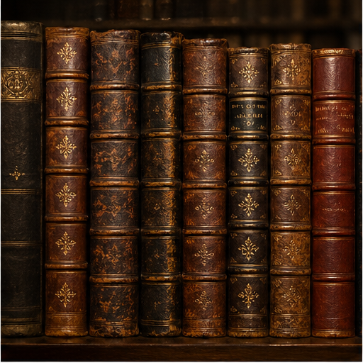 Leather-bound rare book set