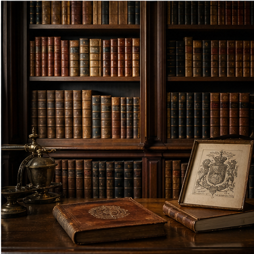 Private library book shelves